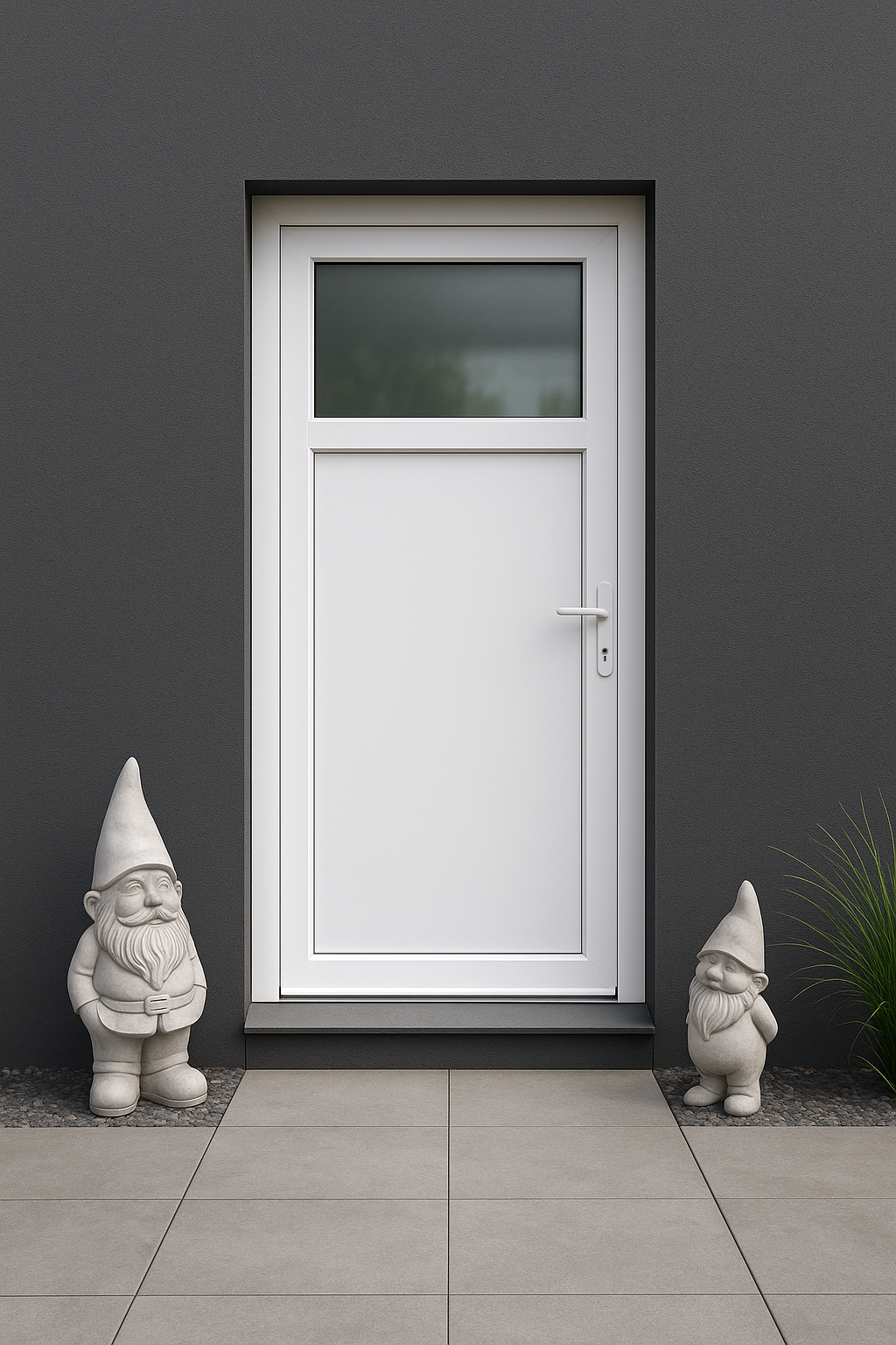 Porte en pvc blanc vitré ou demie vitrée poignée compris TVAC