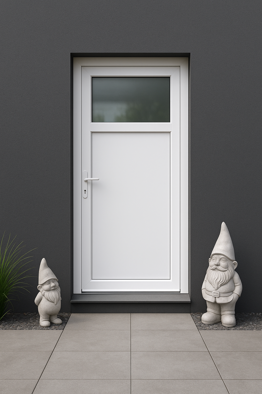 Porte en pvc blanc vitré ou demie vitrée poignée compris TVAC